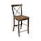 International Concepts Round 36 in Rd Extension Dining Table, 2 X-Back Counter Ht Stools, Hickory/Coal, 36 in W, 48 in L K45-36RXT-27-S6132-2 - alternate 4